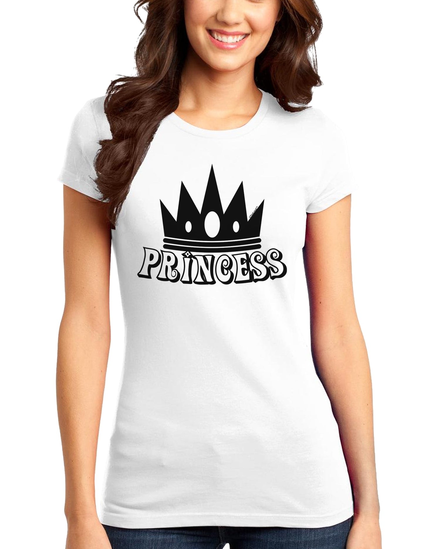 Princess Juniors T-Shirt-Womens Juniors T-Shirt-TooLoud-White-Small-Davson Sales