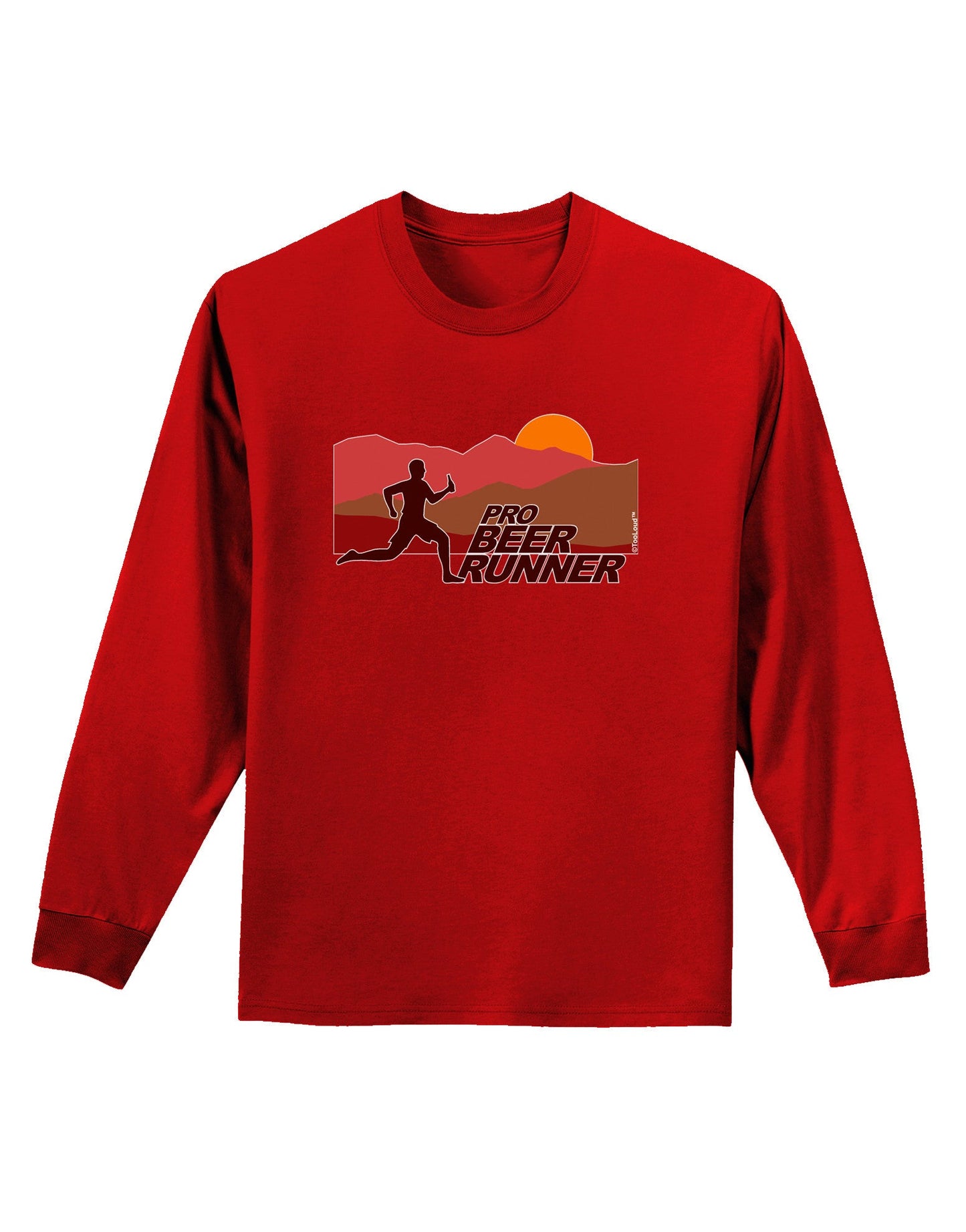 Pro Beer Runner Man Adult Long Sleeve Dark T-Shirt-TooLoud-Red-Small-Davson Sales