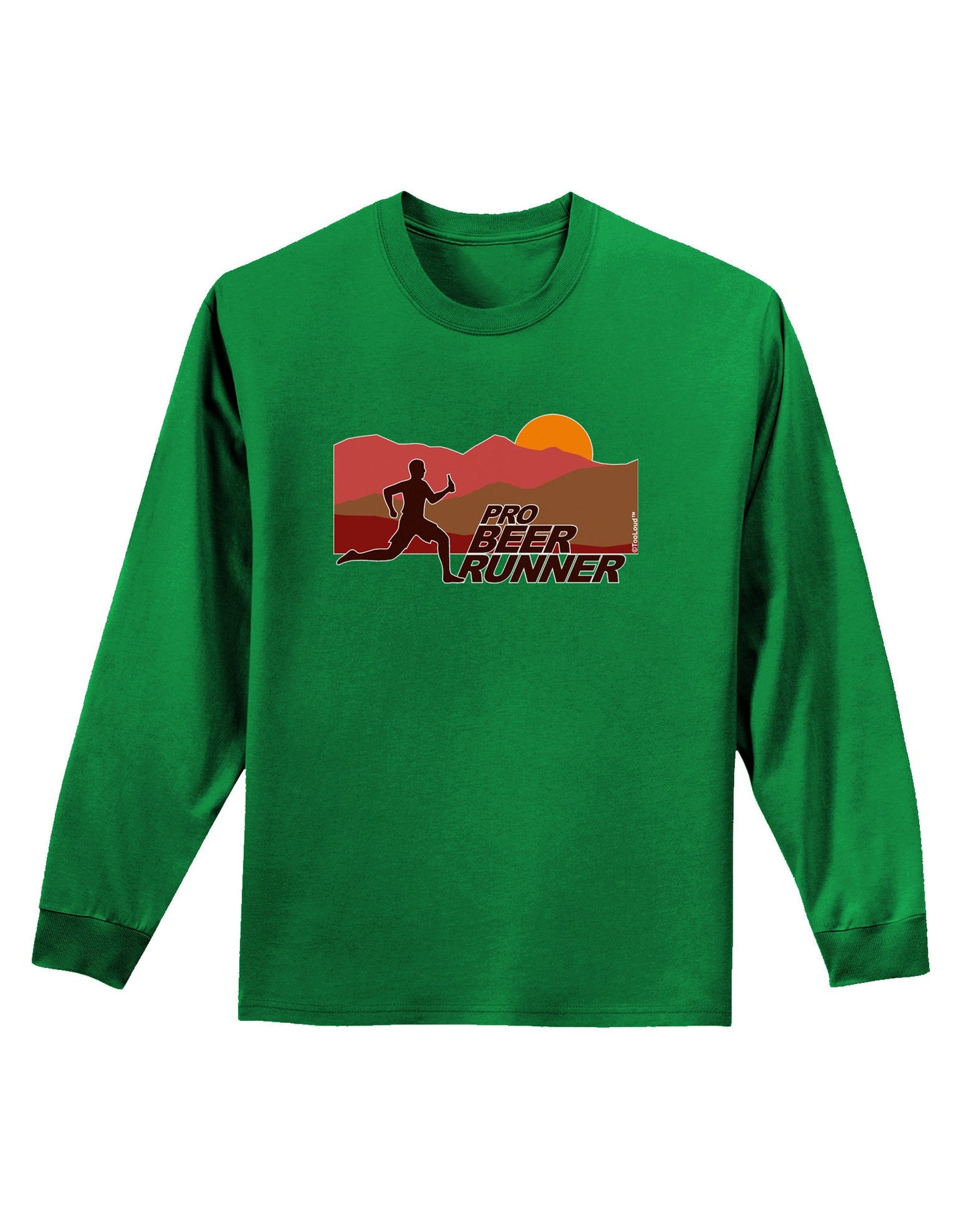 Pro Beer Runner Man Adult Long Sleeve Dark T-Shirt-TooLoud-Kelly-Green-Small-Davson Sales