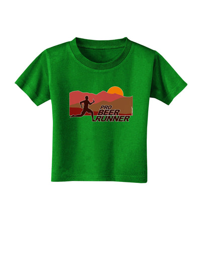 Pro Beer Runner Man Toddler T-Shirt Dark-Toddler T-Shirt-TooLoud-Clover-Green-2T-Davson Sales