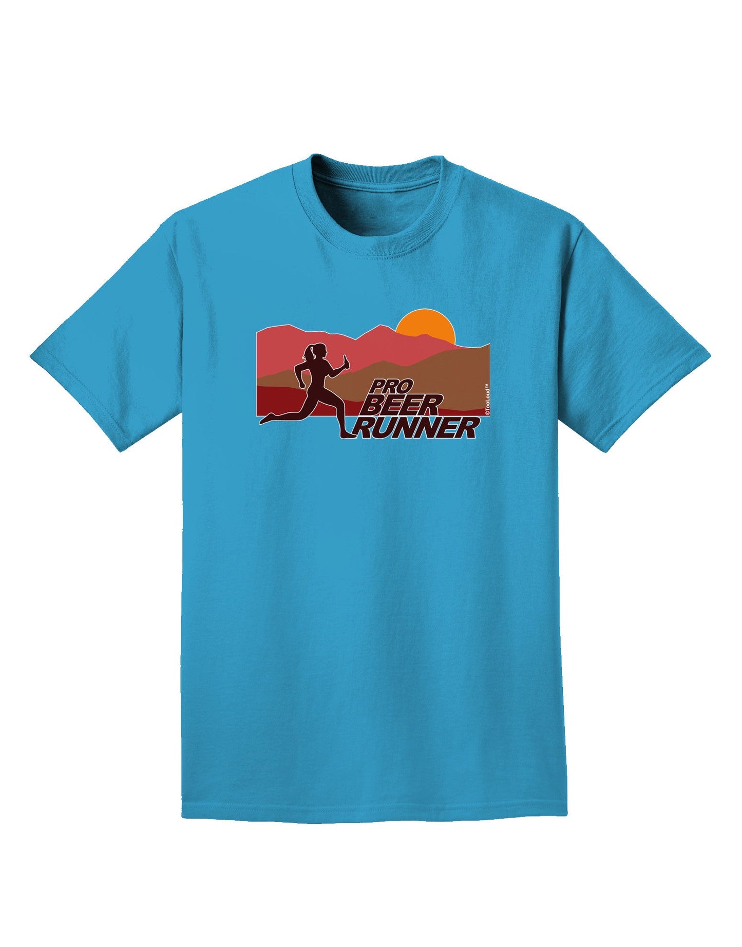 Pro Beer Runner Woman Adult Dark T-Shirt-Mens T-Shirt-TooLoud-Turquoise-Small-Davson Sales