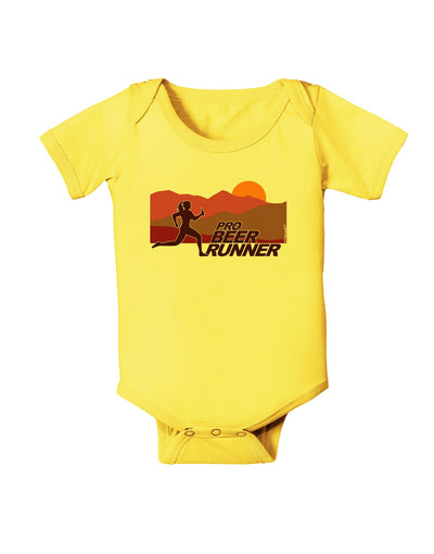 Pro Beer Runner Woman Baby Romper Bodysuit-Baby Romper-TooLoud-Yellow-06-Months-Davson Sales