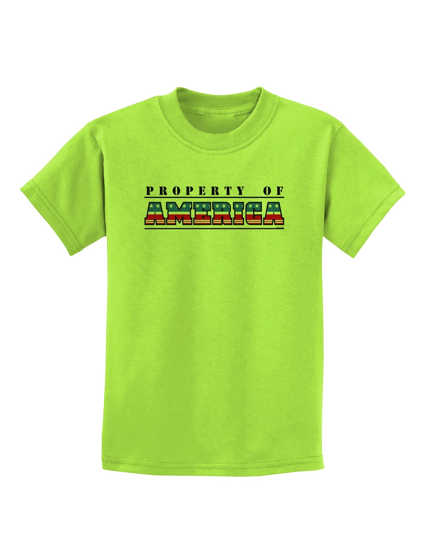 Property of America Childrens T-Shirt-Childrens T-Shirt-TooLoud-Lime-Green-X-Small-Davson Sales