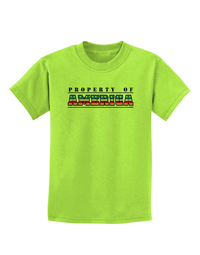 Property of America Childrens T-Shirt-Childrens T-Shirt-TooLoud-Lime-Green-X-Small-Davson Sales