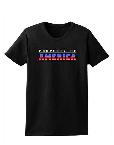 Property of America Womens Dark T-Shirt-TooLoud-Black-X-Small-Davson Sales