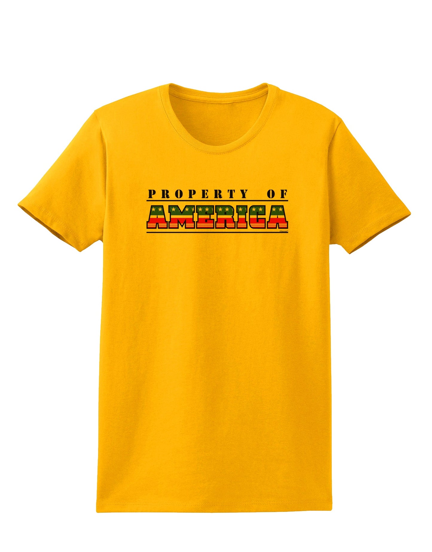 Property of America Womens T-Shirt-Womens T-Shirt-TooLoud-Gold-X-Small-Davson Sales