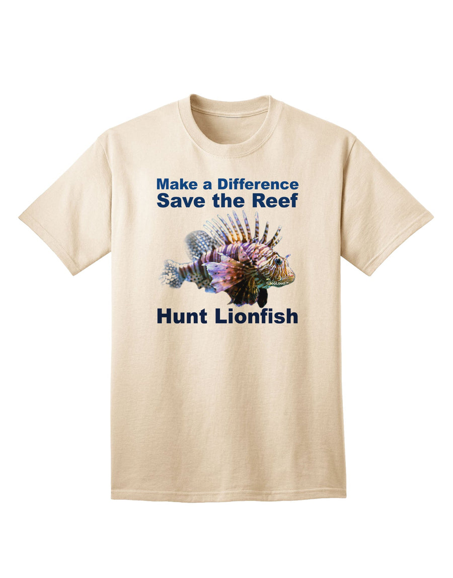 Protect the Coral Reef - Lionfish Hunting Adult T-Shirt in Natural - Size Medium by TooLoud-Mens T-shirts-TooLoud-Black-White-Davson Sales