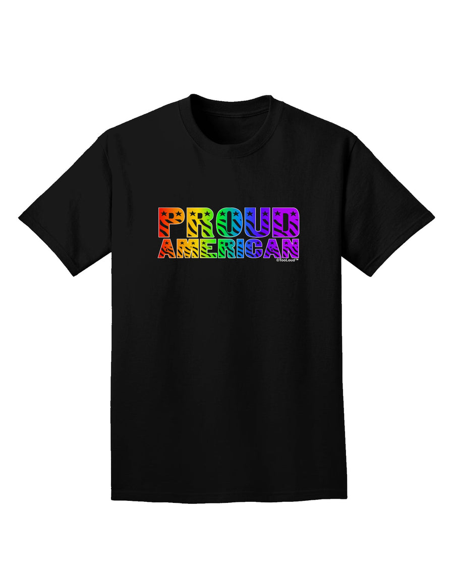 Proud American Rainbow Text Adult Dark T-Shirt by TooLoud-Mens T-Shirt-TooLoud-Purple-Small-Davson Sales