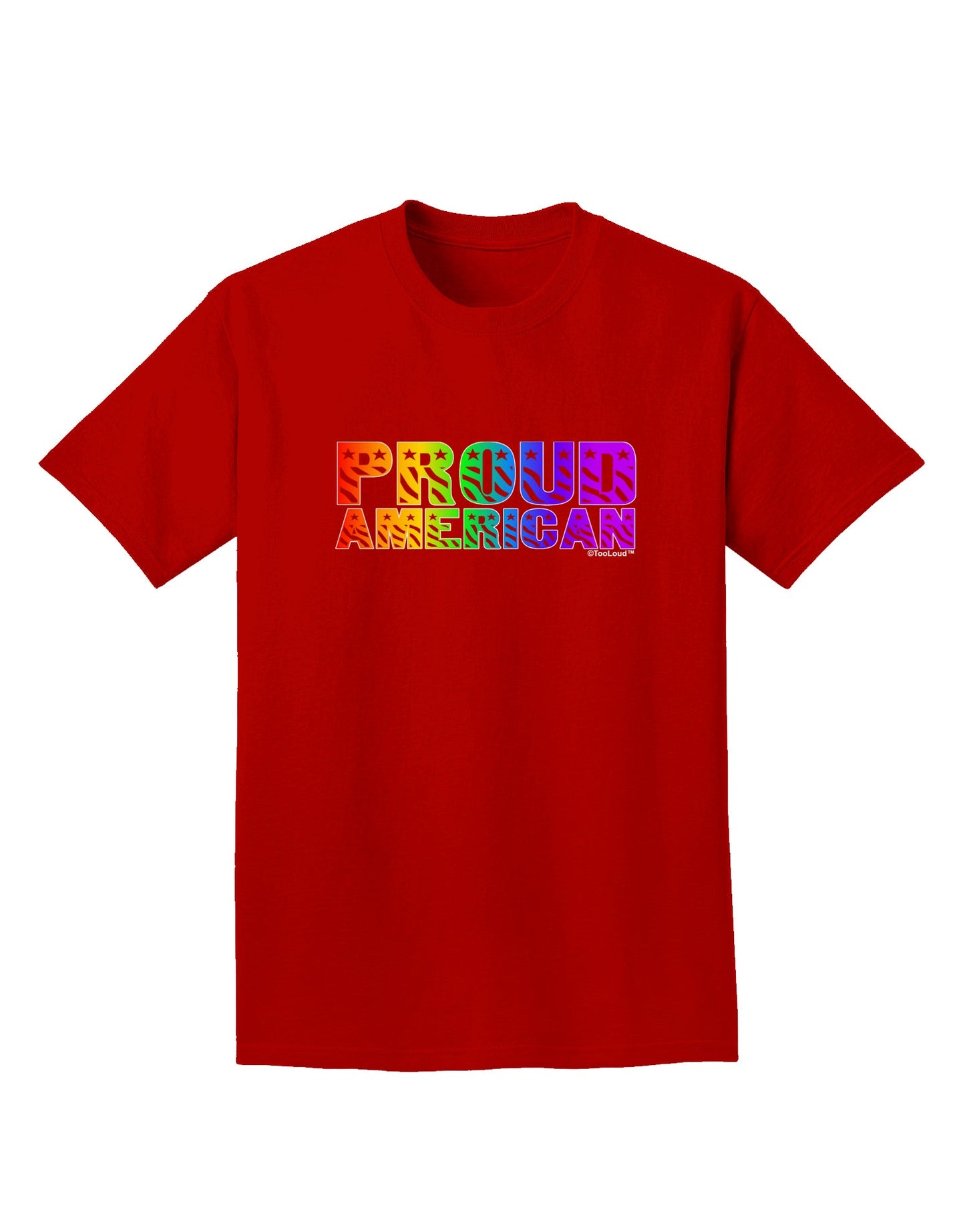 Proud American Rainbow Text Adult Dark T-Shirt by TooLoud-Mens T-Shirt-TooLoud-Red-Small-Davson Sales