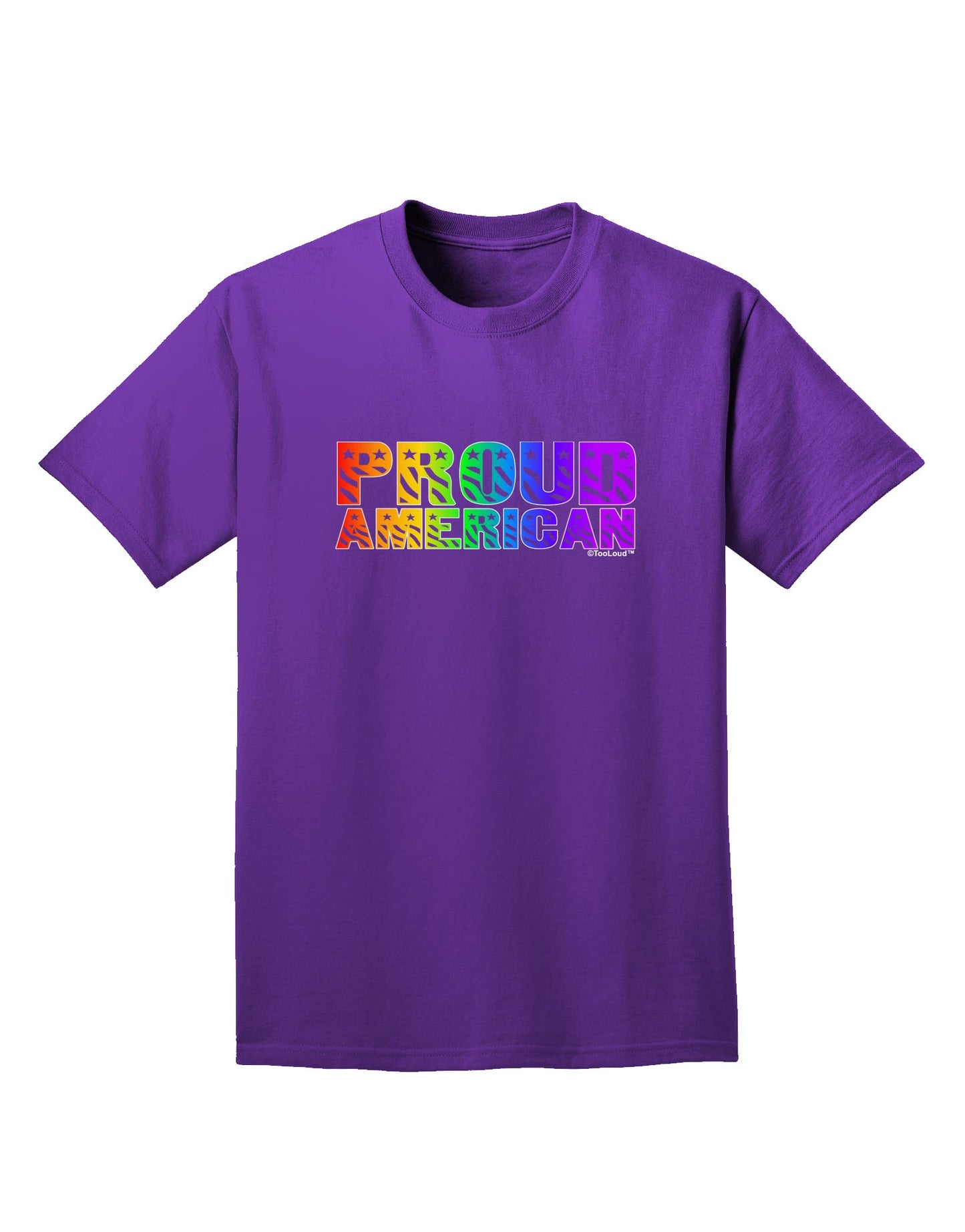 Proud American Rainbow Text Adult Dark T-Shirt by TooLoud-Mens T-Shirt-TooLoud-Purple-Small-Davson Sales