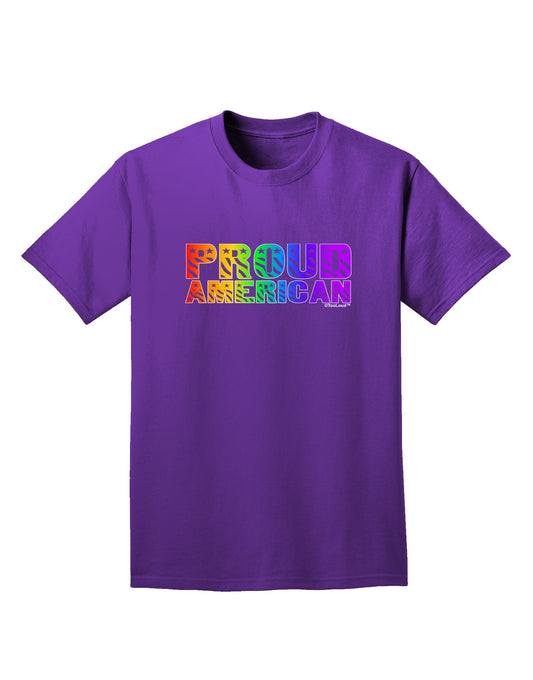 Proud American Rainbow Text Adult Dark T-Shirt by TooLoud-Mens T-Shirt-TooLoud-Purple-Small-Davson Sales