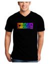 Proud American Rainbow Text Adult Dark V-Neck T-Shirt by TooLoud-Mens V-Neck T-Shirt-TooLoud-Black-Small-Davson Sales