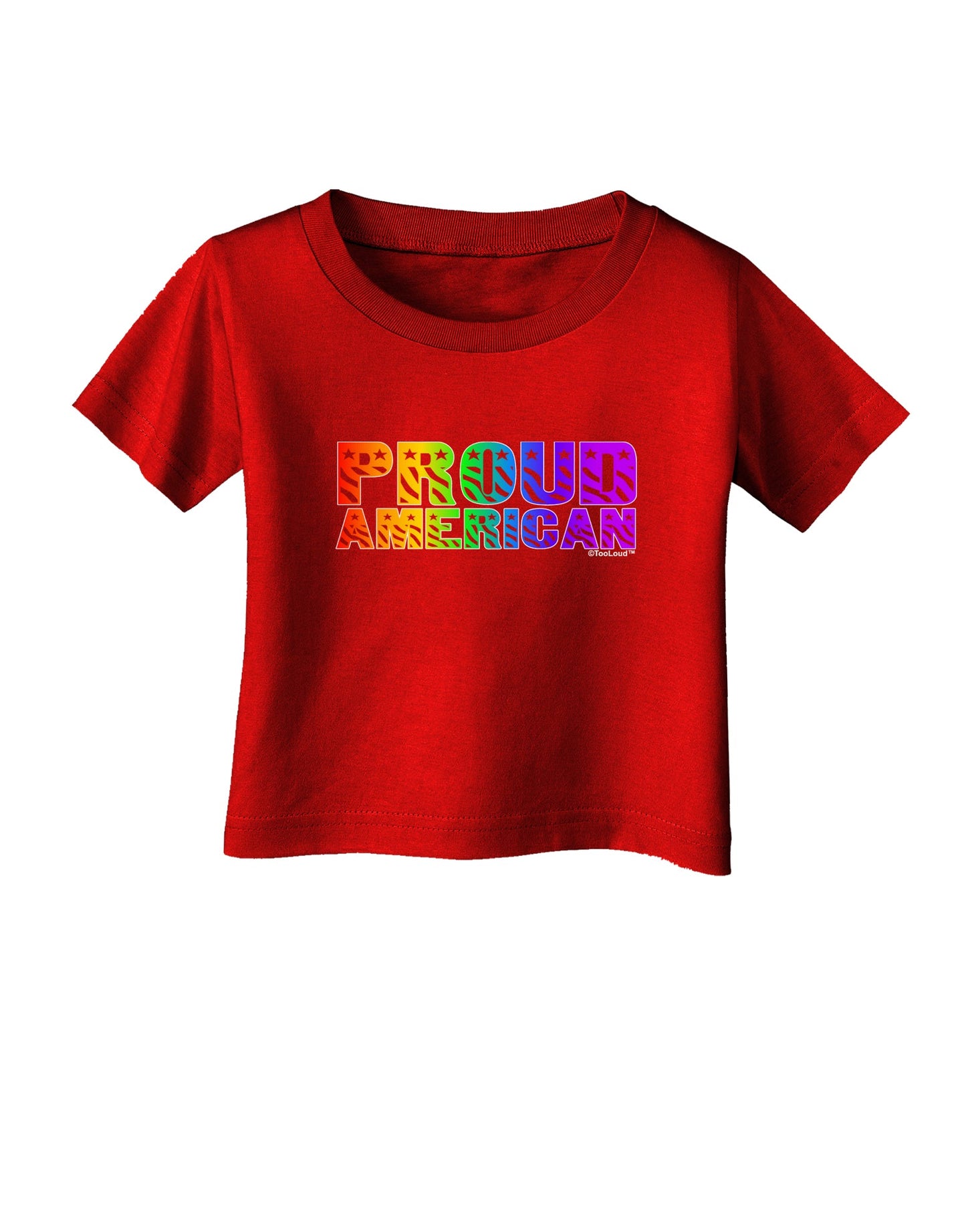 Proud American Rainbow Text Infant T-Shirt Dark by TooLoud-Infant T-Shirt-TooLoud-Red-06-Months-Davson Sales