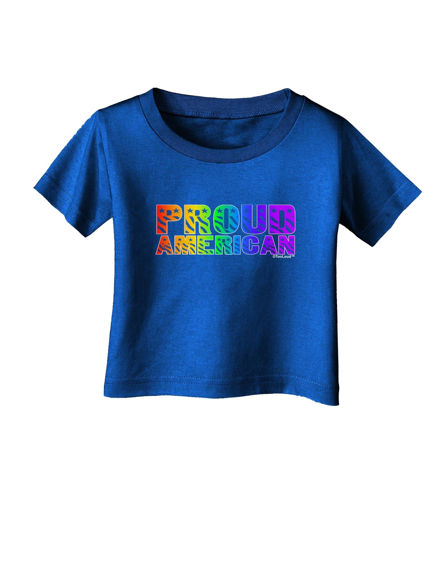 Proud American Rainbow Text Infant T-Shirt Dark by TooLoud-Infant T-Shirt-TooLoud-Royal-Blue-06-Months-Davson Sales