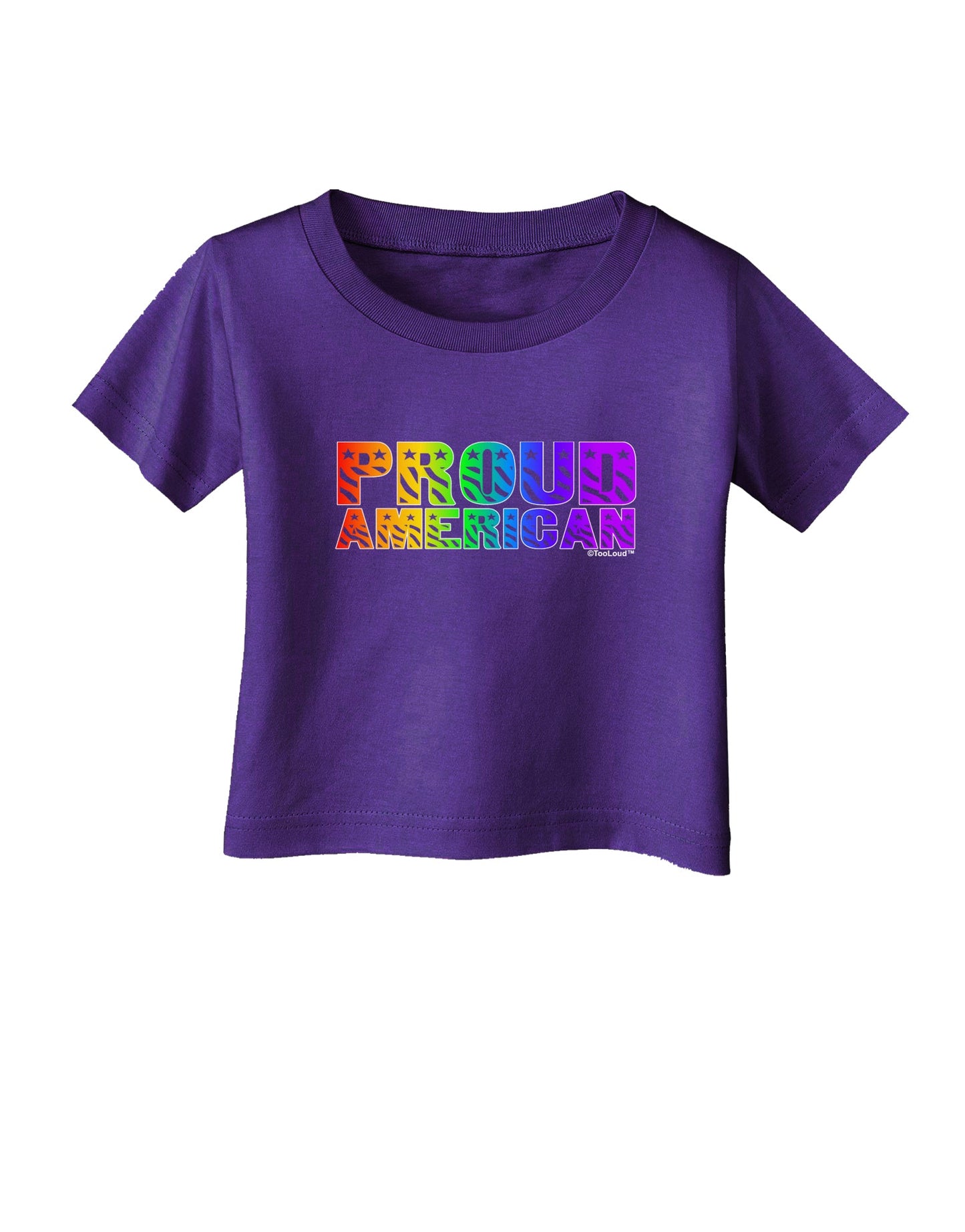 Proud American Rainbow Text Infant T-Shirt Dark by TooLoud-Infant T-Shirt-TooLoud-Purple-06-Months-Davson Sales