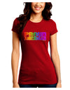 Proud American Rainbow Text Juniors Crew Dark T-Shirt by TooLoud-T-Shirts Juniors Tops-TooLoud-Red-Juniors Fitted Small-Davson Sales