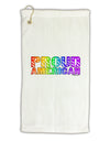 Proud American Rainbow Text Micro Terry Gromet Golf Towel 16 x 25 inch by TooLoud-Golf Towel-TooLoud-White-Davson Sales