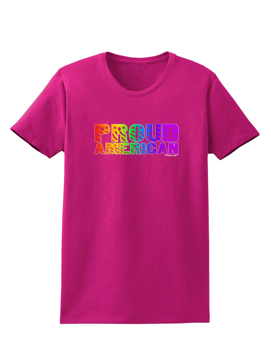 Proud American Rainbow Text Womens Dark T-Shirt by TooLoud-Womens T-Shirt-TooLoud-Black-X-Small-Davson Sales