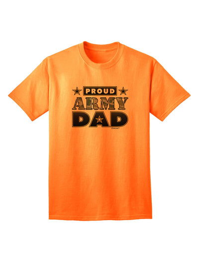 Proud Army Dad Premium Adult T-Shirt for Patriotic Parents-Mens T-shirts-TooLoud-Neon-Orange-Small-Davson Sales