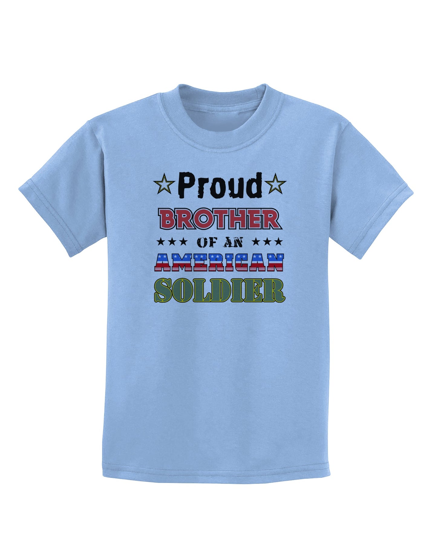 Proud Brother of an American Soldier Childrens T-Shirt-Childrens T-Shirt-TooLoud-Light-Blue-X-Small-Davson Sales