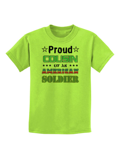 Proud Cousin of an American Soldier Childrens T-Shirt-Childrens T-Shirt-TooLoud-Lime-Green-X-Small-Davson Sales