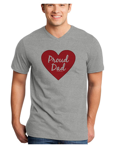 Proud Dad Heart Adult V-Neck T-shirt by TooLoud-Mens V-Neck T-Shirt-TooLoud-HeatherGray-Small-Davson Sales