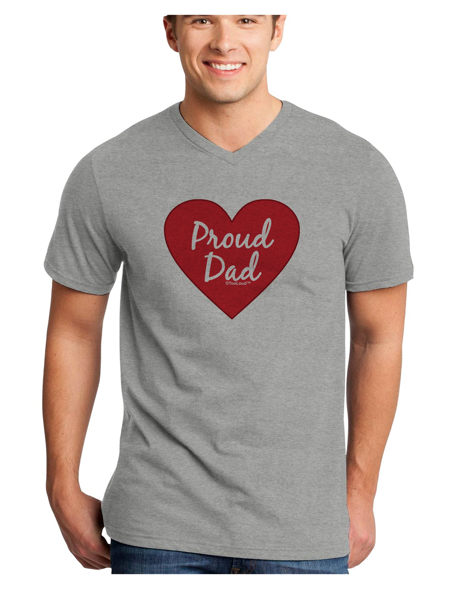 Proud Dad Heart Adult V-Neck T-shirt by TooLoud-Mens V-Neck T-Shirt-TooLoud-White-Small-Davson Sales