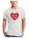 Proud Dad Heart Adult V-Neck T-shirt by TooLoud-Mens V-Neck T-Shirt-TooLoud-White-Small-Davson Sales