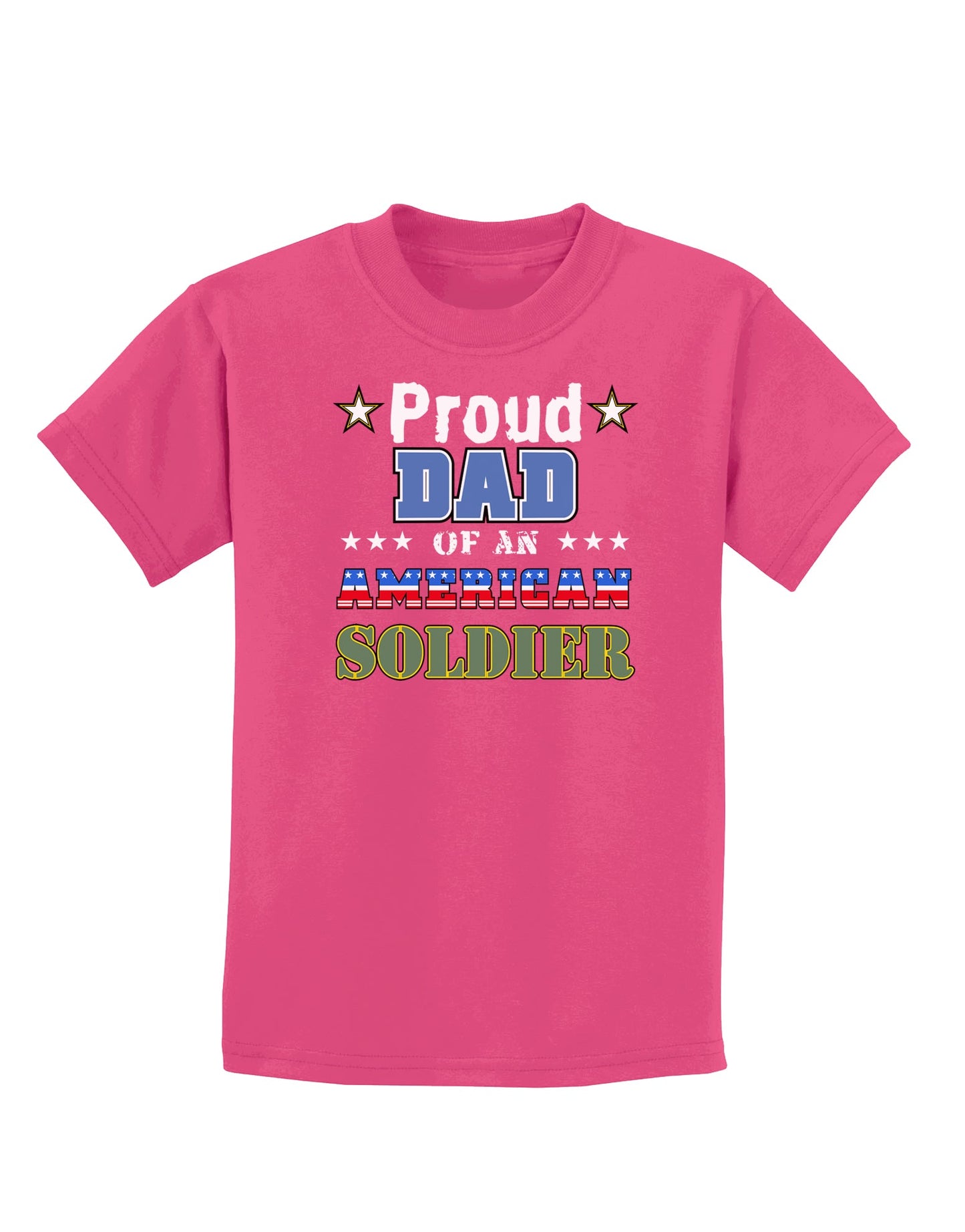 Proud Dad of an American Soldier Childrens Dark T-Shirt-Childrens T-Shirt-TooLoud-Sangria-X-Small-Davson Sales