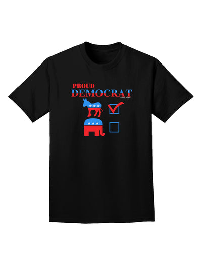 Proud Democrat Checkmark Adult Dark T-Shirt-Mens T-Shirt-TooLoud-Black-Small-Davson Sales