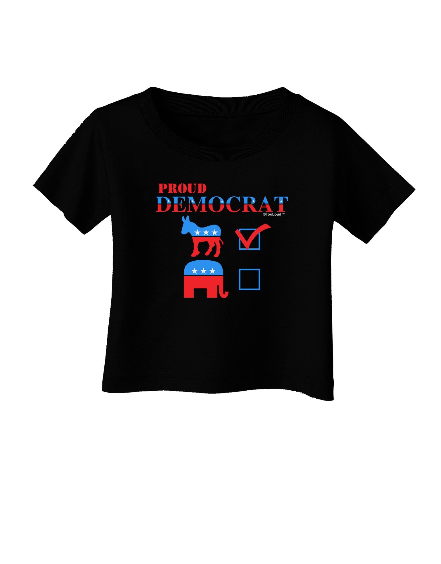 Proud Democrat Checkmark Infant T-Shirt Dark-Infant T-Shirt-TooLoud-Black-06-Months-Davson Sales