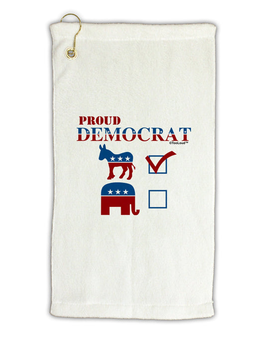 Proud Democrat Checkmark Micro Terry Gromet Golf Towel 11"x19-Golf Towel-TooLoud-White-Davson Sales