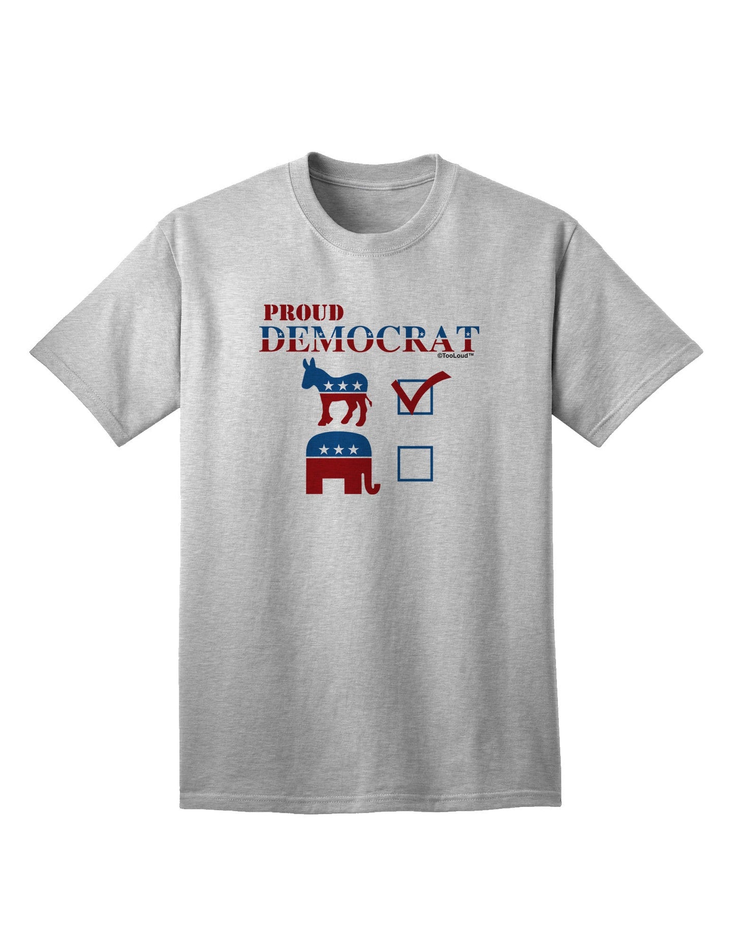 Proud Democrat Checkmark - Premium Adult T-Shirt for the Modern Political Enthusiast-Mens T-shirts-TooLoud-AshGray-Small-Davson Sales