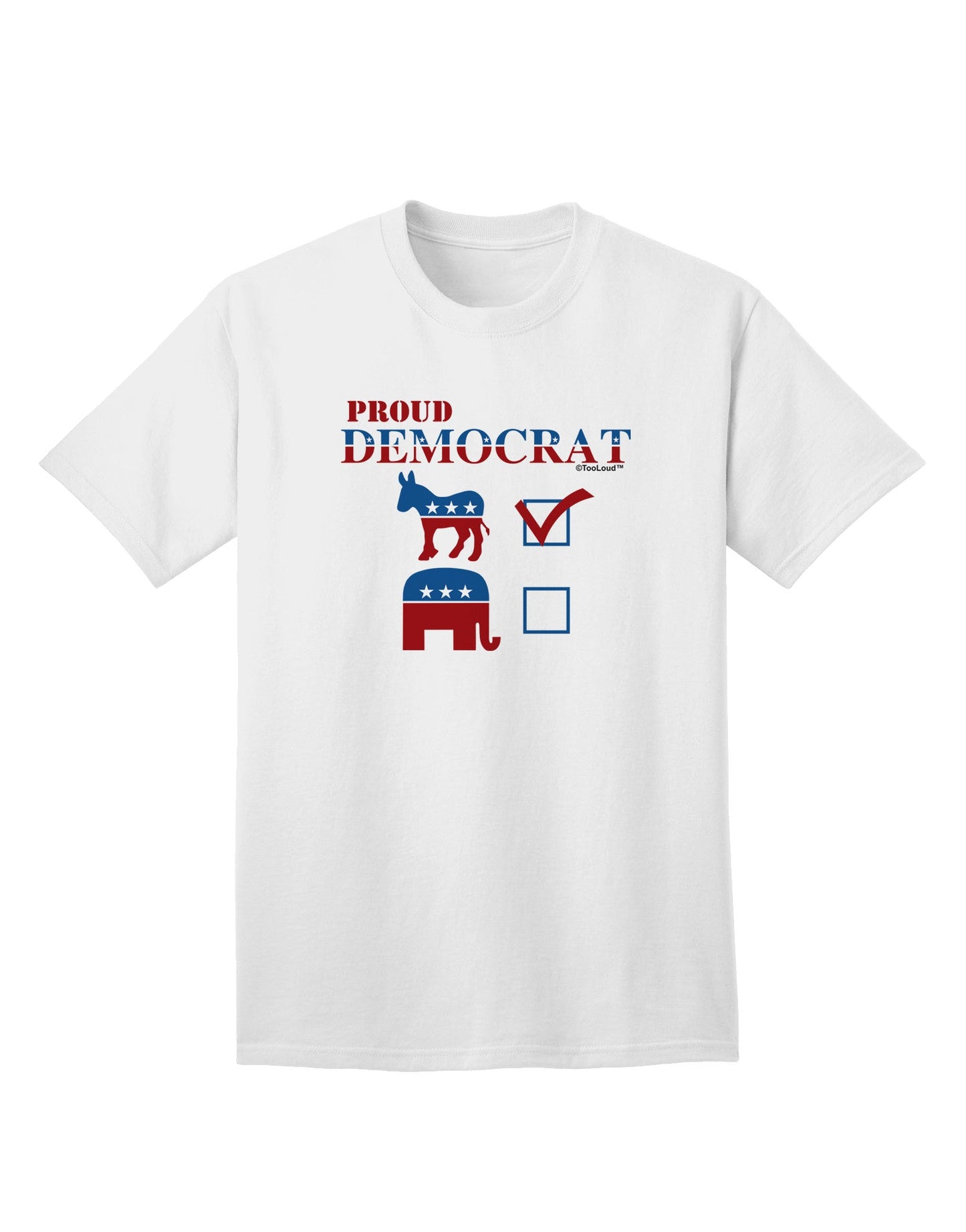 Proud Democrat Checkmark - Premium Adult T-Shirt for the Modern Political Enthusiast-Mens T-shirts-TooLoud-White-Small-Davson Sales