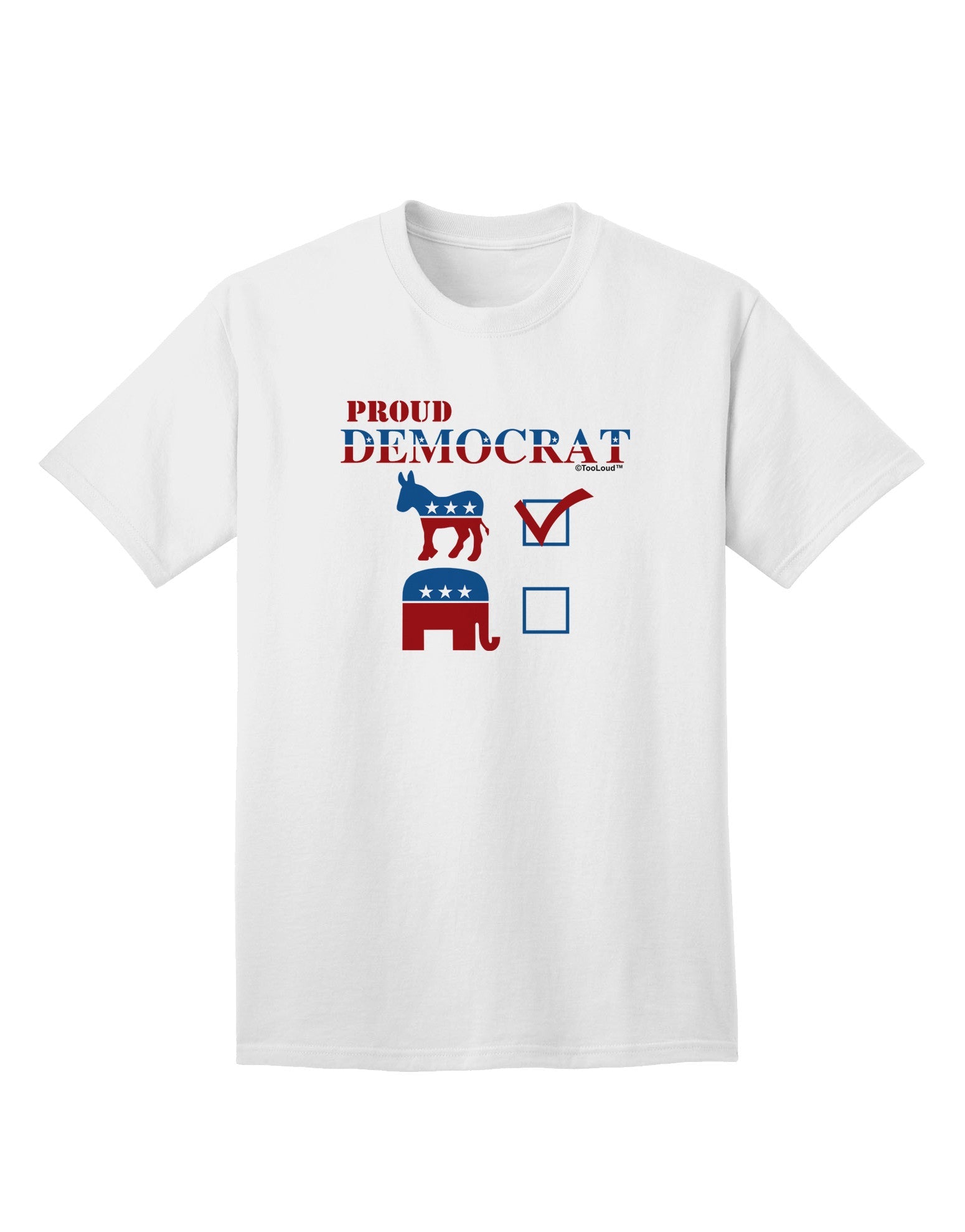 Proud Democrat Checkmark - Premium Adult T-Shirt for the Modern Political Enthusiast-Mens T-shirts-TooLoud-White-Small-Davson Sales