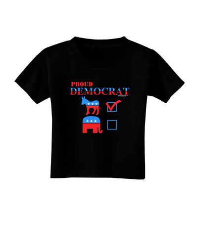 Proud Democrat Checkmark Toddler T-Shirt Dark-Toddler T-Shirt-TooLoud-Black-2T-Davson Sales