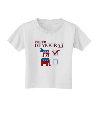 Proud Democrat Checkmark Toddler T-Shirt-Toddler T-Shirt-TooLoud-White-2T-Davson Sales