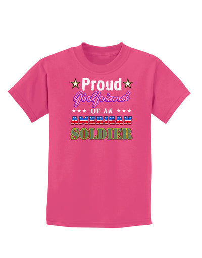 Proud Girlfriend of an American Soldier Childrens Dark T-Shirt-Childrens T-Shirt-TooLoud-Sangria-X-Small-Davson Sales