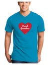 Proud Grandma Heart Adult Dark V-Neck T-Shirt-TooLoud-Turquoise-Small-Davson Sales