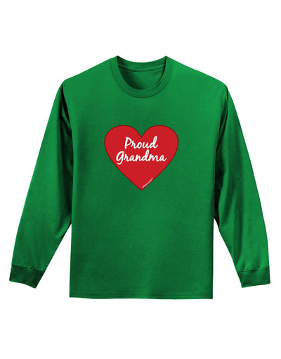 Proud Grandma Heart Adult Long Sleeve Dark T-Shirt-TooLoud-Kelly-Green-Small-Davson Sales