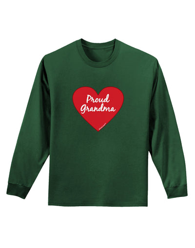 Proud Grandma Heart Adult Long Sleeve Dark T-Shirt-TooLoud-Dark-Green-Small-Davson Sales