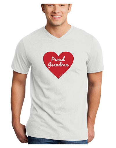 Proud Grandma Heart Adult V-Neck T-shirt-Mens V-Neck T-Shirt-TooLoud-White-Small-Davson Sales