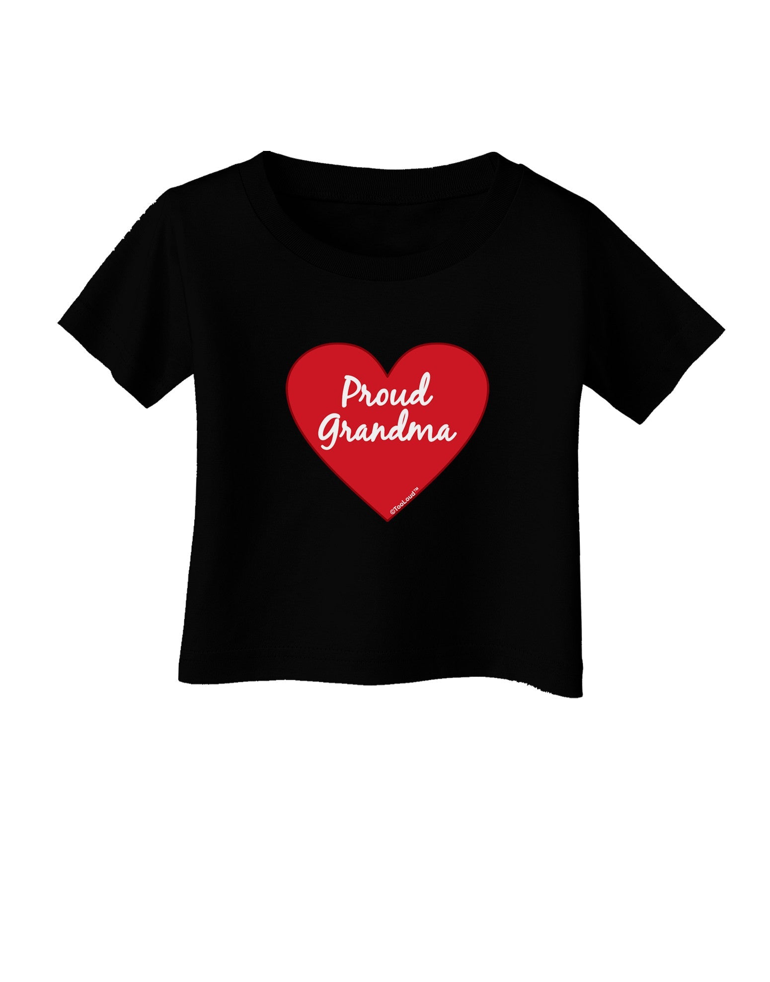 Proud Grandma Heart Infant T-Shirt Dark-Infant T-Shirt-TooLoud-Black-06-Months-Davson Sales