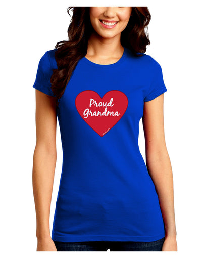 Proud Grandma Heart Juniors Crew Dark T-Shirt-T-Shirts Juniors Tops-TooLoud-Royal-Blue-Juniors Fitted Small-Davson Sales