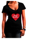 Proud Grandma Heart Juniors V-Neck Dark T-Shirt-Womens V-Neck T-Shirts-TooLoud-Black-Juniors Fitted Small-Davson Sales