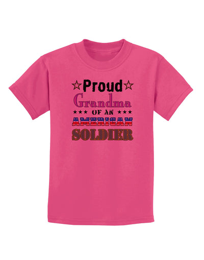 Proud Grandma of an American Soldier Childrens T-Shirt-Childrens T-Shirt-TooLoud-Sangria-X-Small-Davson Sales