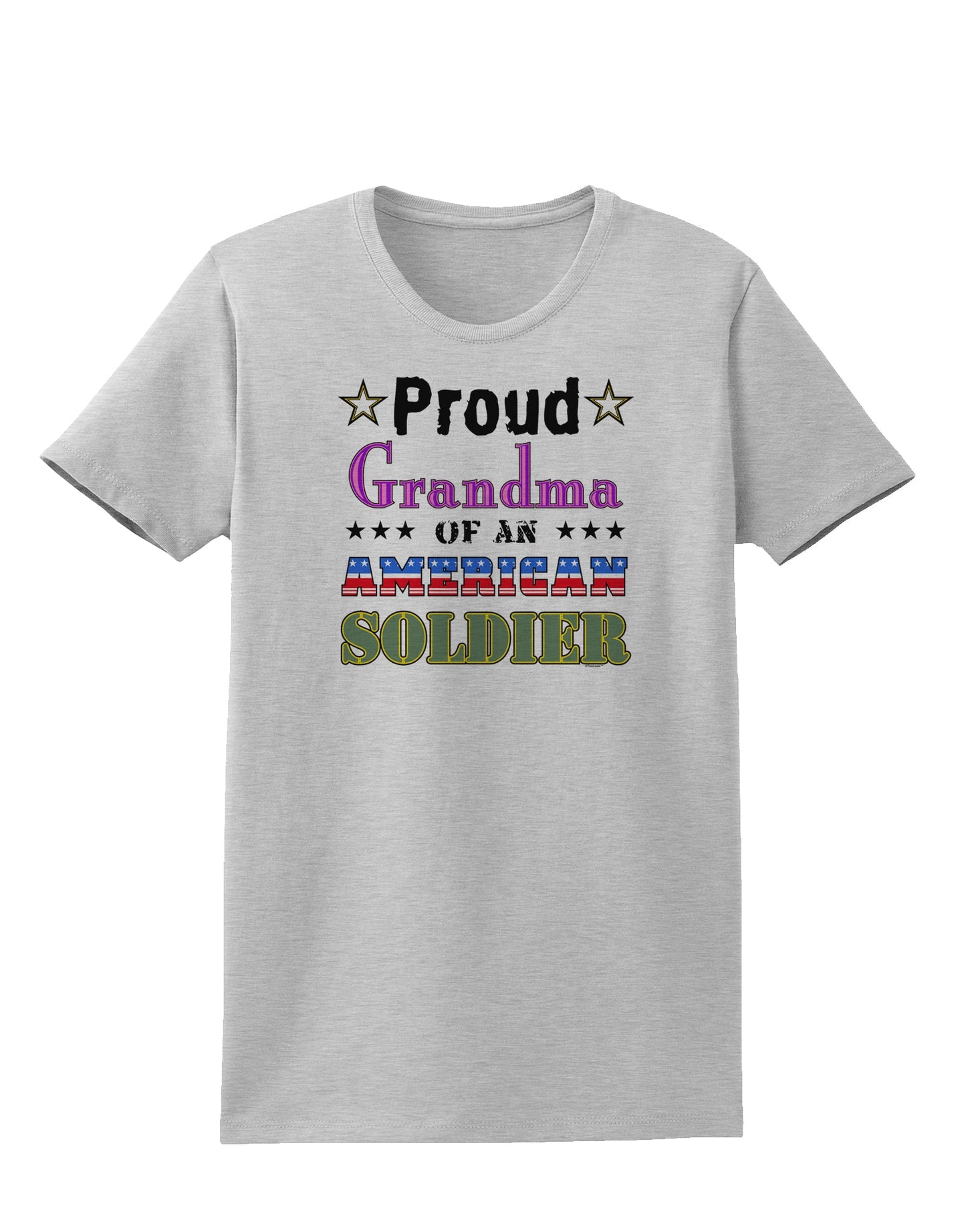 Proud Grandma of an American Soldier Womens T-Shirt-Womens T-Shirt-TooLoud-AshGray-X-Small-Davson Sales