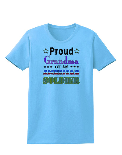 Proud Grandma of an American Soldier Womens T-Shirt-Womens T-Shirt-TooLoud-Aquatic-Blue-X-Small-Davson Sales