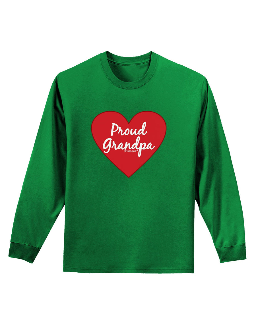 Proud Grandpa Heart Adult Long Sleeve Dark T-Shirt by TooLoud-TooLoud-Black-Small-Davson Sales