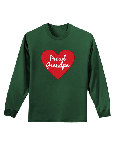 Proud Grandpa Heart Adult Long Sleeve Dark T-Shirt by TooLoud-TooLoud-Dark-Green-Small-Davson Sales